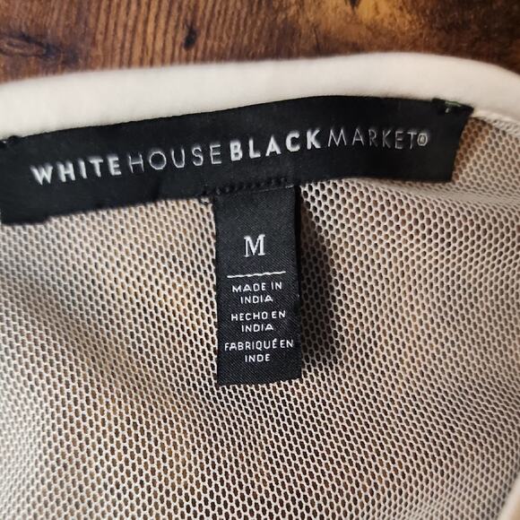 WHITE HOUSE BLACK MARKET | Whimsigoth Cream Embroidered Sequined Mesh Tank | M - Picture 7 of 12